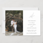 Minimalistische Olive Leaf Branch Garden Save The  Magnetische Uitnodiging (Voorkant)