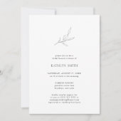 Minimalistische Olive Leaf Branch Moderne Bridal B Kaart (Voorkant)