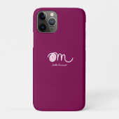 Minimalistische Om Handgeschreven Gepersonaliseerd Case-Mate iPhone Case (Achterkant)