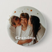Minimalistische oma aangepaste foto ronde button 7,6 cm (Voorkant)