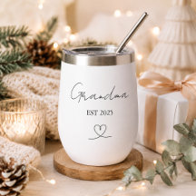 Minimalistische oma EST Jaar Douane Wijn Tumbler
