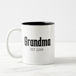 Minimalistische oma EST Tweekleurige Koffiemok