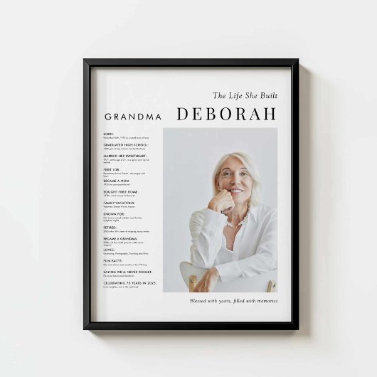Minimalistische oma levensverhaal Poster