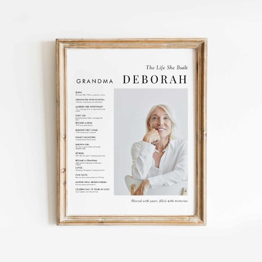 Minimalistische oma levensverhaal Poster