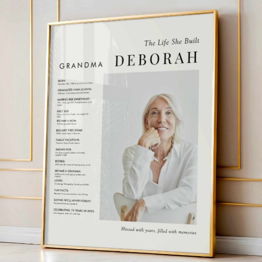 Minimalistische oma levensverhaal Poster