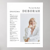 Minimalistische oma levensverhaal Poster (Voorkant)