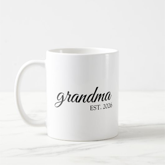 Minimalistische oma Oprichtingsdatum Koffiemok (Links)