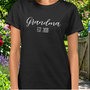 Minimalistische oma vastgesteld witte scripttekst t-shirt