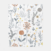Minimalistische Omlijning Bloem Modern Fleece Deken (Voorkant)