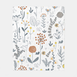 Minimalistische Omlijning Bloem Modern Fleece Deken
