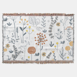 Minimalistische Omlijning Bloem Moderne Deken