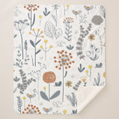 Minimalistische omtrek bloem modern sherpa deken (Voorkant)
