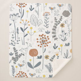 Minimalistische omtrek bloem modern sherpa deken