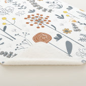 Minimalistische omtrek bloem modern sherpa deken (3/4)