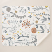 Minimalistische omtrek bloem modern sherpa deken (Voorkant (horizontaal))