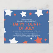 Minimalistische Onafhankelijkheidsdag 4 juli Uitnodiging Briefkaart (Voorkant)