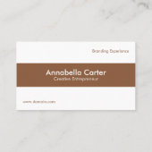 Minimalistische ondernemer professioneel beige wit visitekaartje (Achterkant)