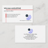 Minimalistische onderschepping Red Lines Owner CEO Visitekaartje (Voorkant / Achterkant)