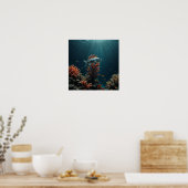 Minimalistische onderwaterscène poster (Keuken)