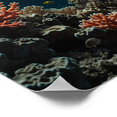 Minimalistische onderwaterscène poster (Hoek)