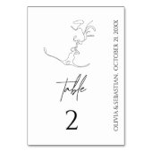 Minimalistische One Line Art Kissing Paar Bruiloft Kaart (Achterkant)