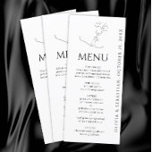 Minimalistische One Line Art Kissing Paar Bruiloft Menu