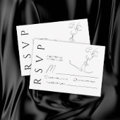 Minimalistische One Line Art Kissing Paar Bruiloft RSVP Kaartje