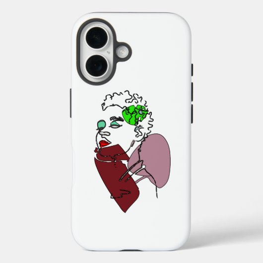 Minimalistische One-Line Art Phone Case – Uniek Mo (Achterkant)