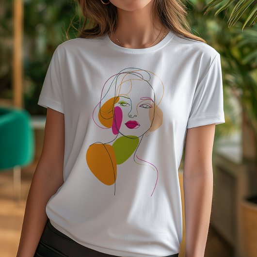 Minimalistische One Line Vrouw Portret Abstracte k Tri-Blend Shirt