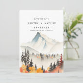 Minimalistische online berg save the date (Staand voorkant)