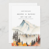 Minimalistische online berg save the date (Voorkant / Achterkant)