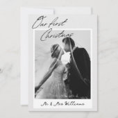 Minimalistische 'Ons eerste kerstfeest' Pasgetrouw Feestdagenkaart (Voorkant)