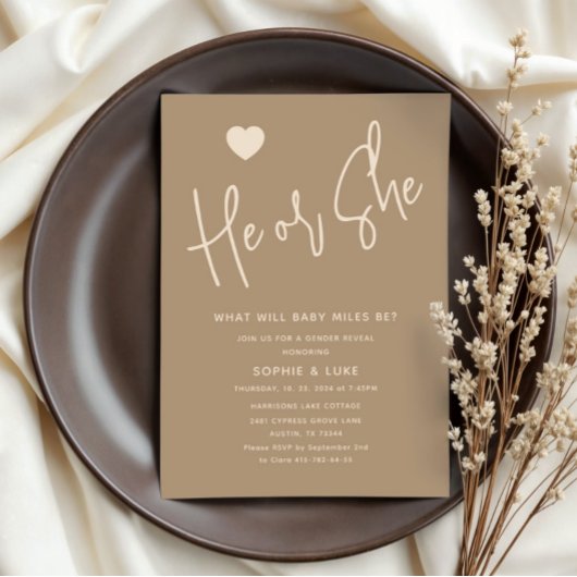 Minimalistische onthulling van het geslacht van hi kaart