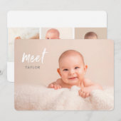 Minimalistische Ontmoet Baby Foto's Geboorteaankon Kaart (Voorkant / Achterkant)