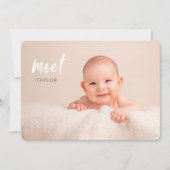 Minimalistische Ontmoet Baby Foto's Geboorteaankon Kaart (Voorkant)