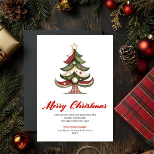 Minimalistische Ontwerper Kerstboom Wenskaart Feestdagenkaart
