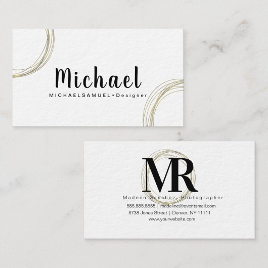 Minimalistische ontwerper van Thuisfotografie van Visitekaartje (Voorkant / Achterkant)