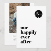 Minimalistische onze gelukkig ooit na moderne vet  save the date (Voorkant / Achterkant)