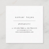 Minimalistische oogfotografie vierkante visitekaartje (Achterkant)