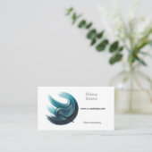 Minimalistische oogschaduw met blauwe gloed visitekaartje (Staand voorkant)