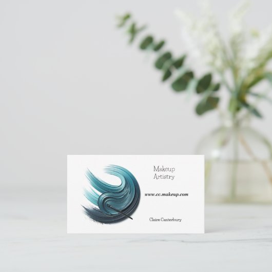 Minimalistische oogschaduw met blauwe gloed visitekaartje (Staand voorkant)