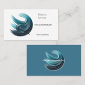 Minimalistische oogschaduw met blauwe gloed visitekaartje (Voorkant / Achterkant)