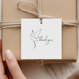 Minimalistische Ooievaar Neutrale Baby Shower Beda Bedankjes Labels