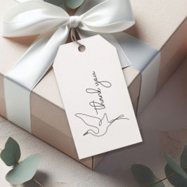 Minimalistische Ooievaar Neutrale Baby Shower Beda Cadeaulabel