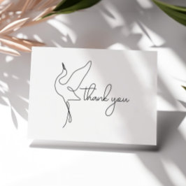 Minimalistische Ooievaar Neutrale Baby Shower Bedankkaart