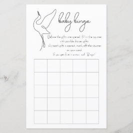 Minimalistische Ooievaar Neutrale Baby Shower Bing