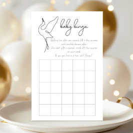 Minimalistische Ooievaar Neutrale Baby Shower Bing
