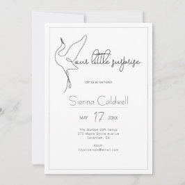 Minimalistische Ooievaar Neutrale Baby Shower Kaart