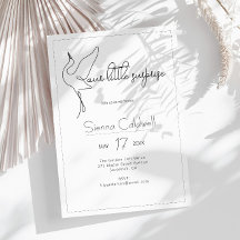 Minimalistische Ooievaar Neutrale Baby Shower