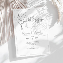 Minimalistische Ooievaar Neutrale Baby Shower Kaart